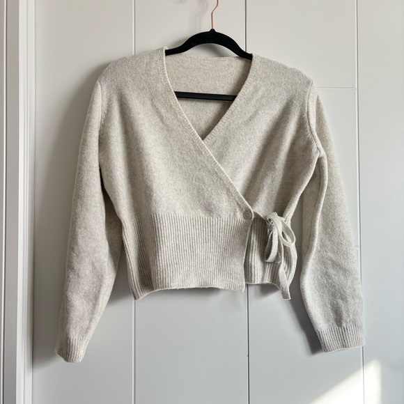Sweaters - Gray Wrap Sweater